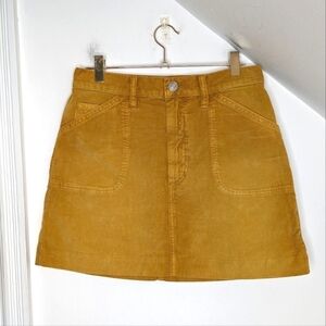 RE/DONE 70s Corduroy Pocket Mini Skirt Warm Mustard NEW Size 25